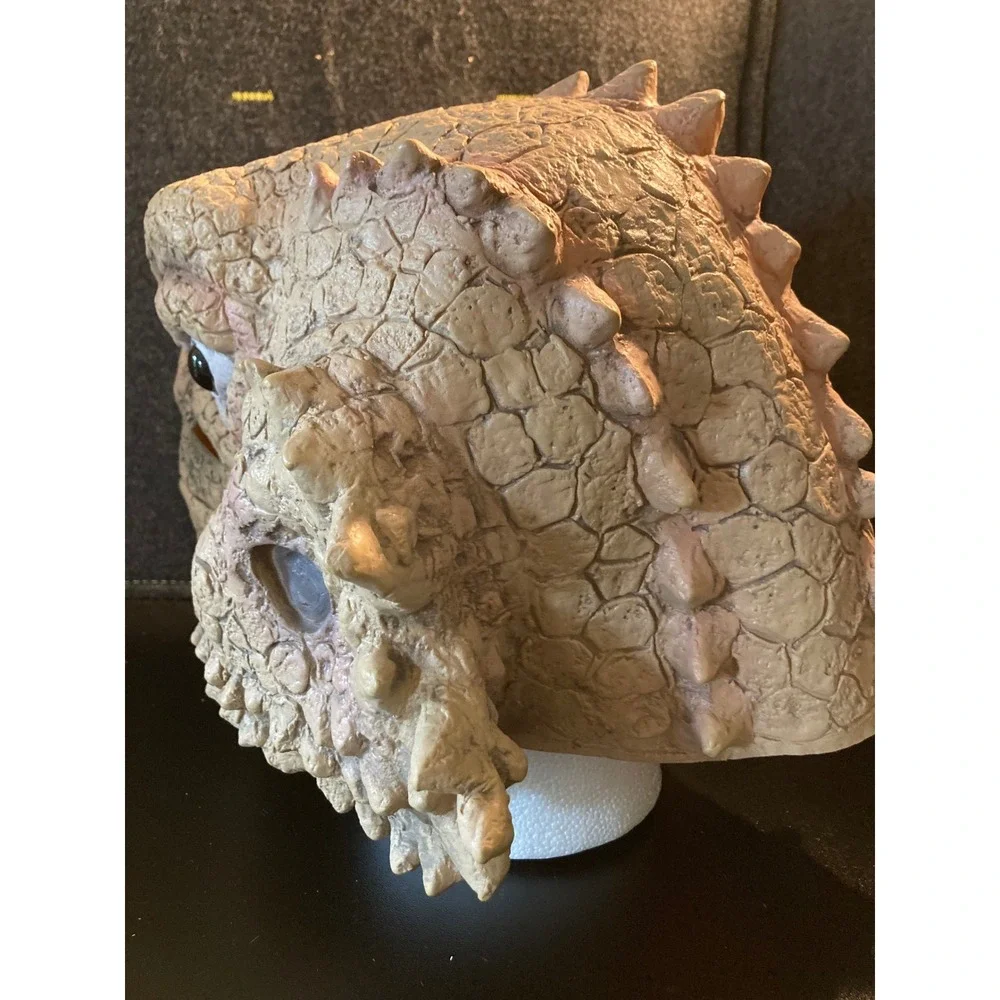 Bearded Dragon Lizard Latex Mask Realistic Reptile Full Head Costume Tan Cosplay